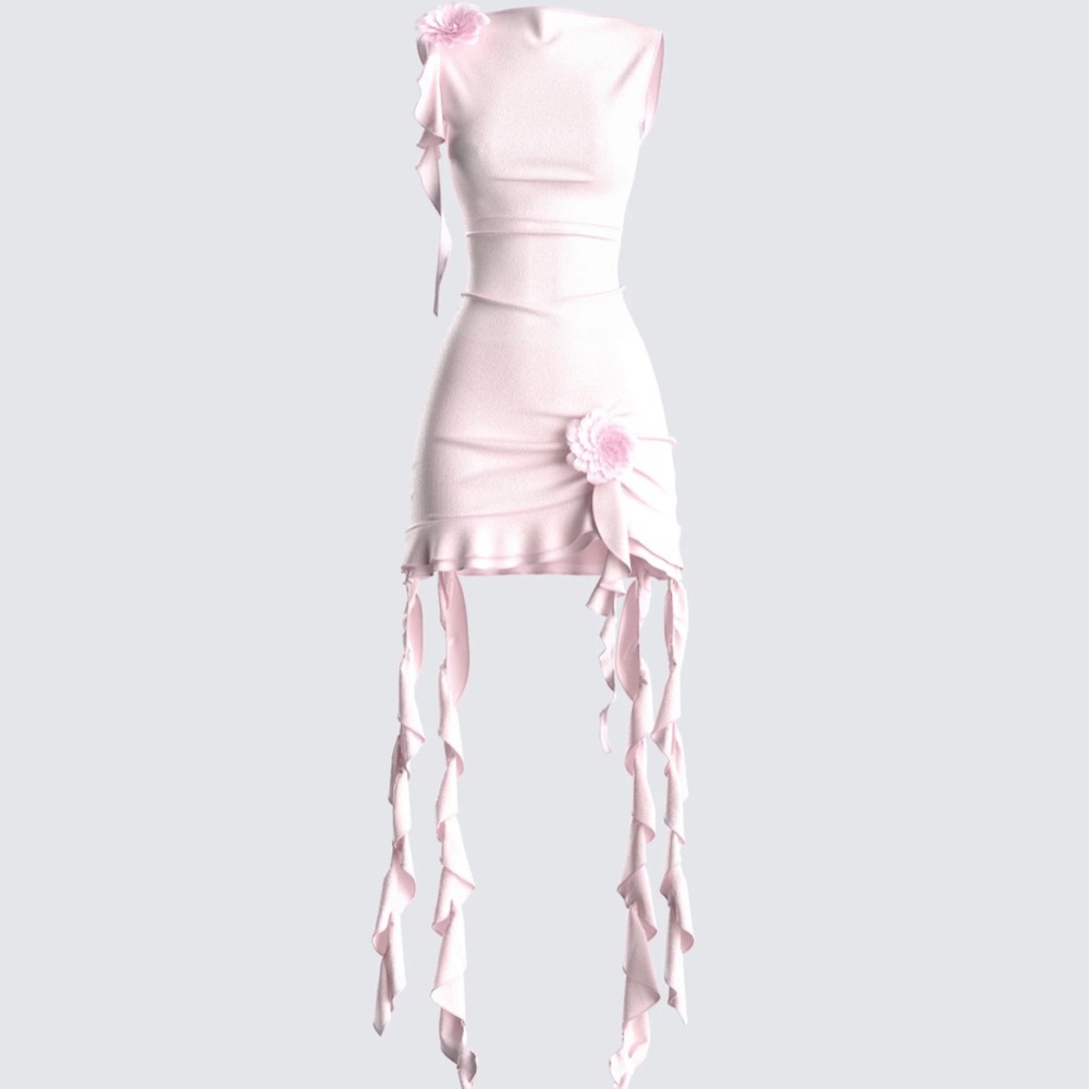 FINESSE Tiana Backless Mesh Mini Dress WITH Sadira Flower Choker